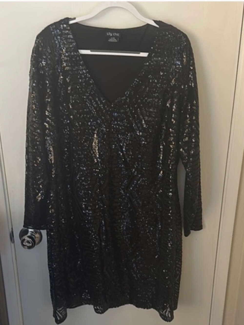City Chic Sequin Mini Dress size L/20 - Picture 5 of 6